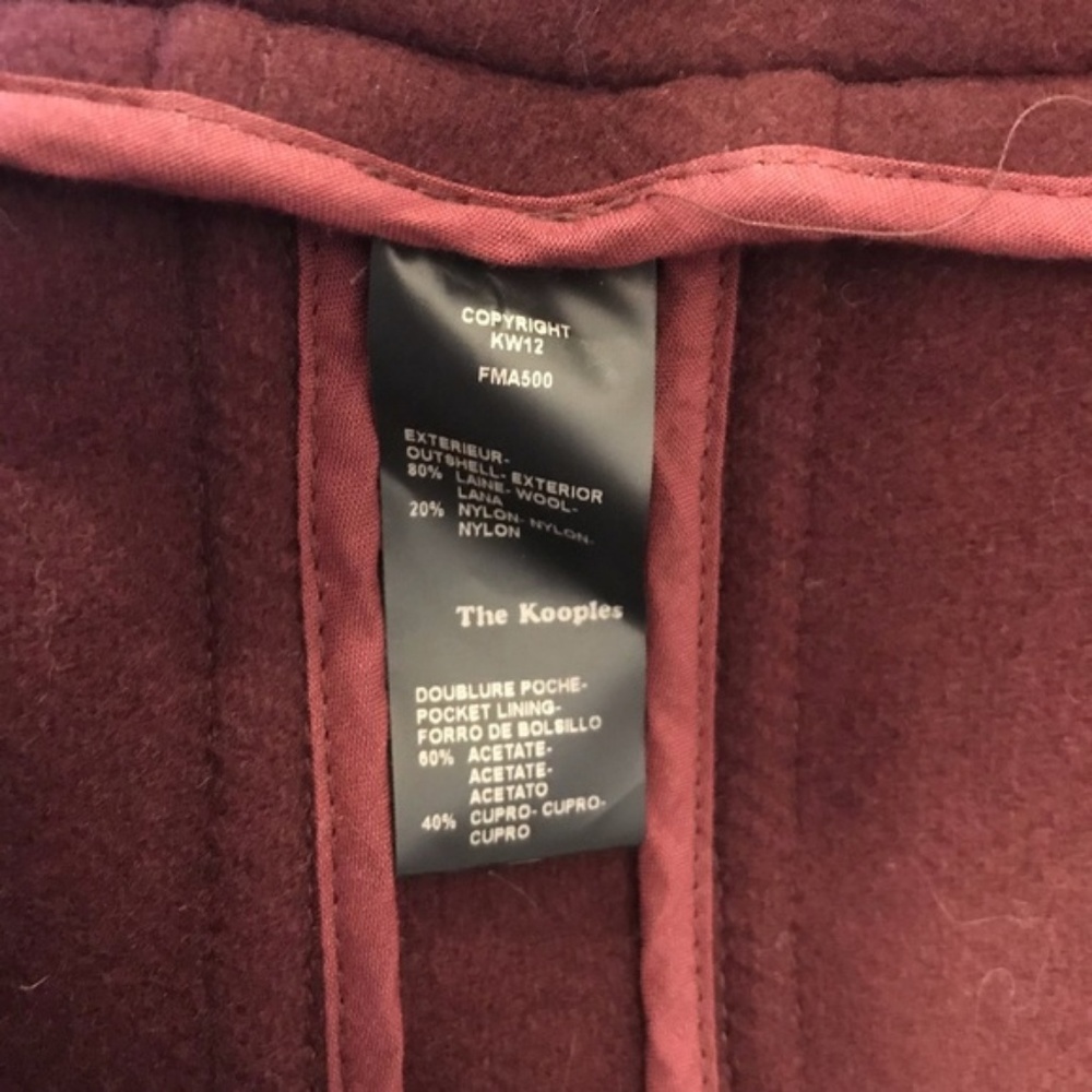 The Kooples Maroon Red Pea Coat 36 - Picture 7 of 7